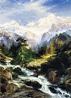 Thomas Moran Canvas Paintings - In the Teton Range